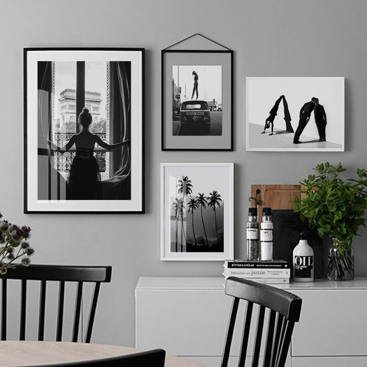 Abstract Scandinavia Black White Wall Art Pictures - Canvas Wall Art Painting | Bowlift