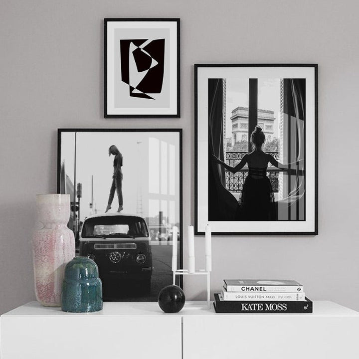 Abstract Scandinavia Black White Wall Art Pictures - Canvas Wall Art Painting | Bowlift
