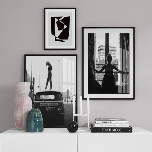 Abstract Scandinavia Black White Wall Art Pictures - Canvas Wall Art Painting | Bowlift