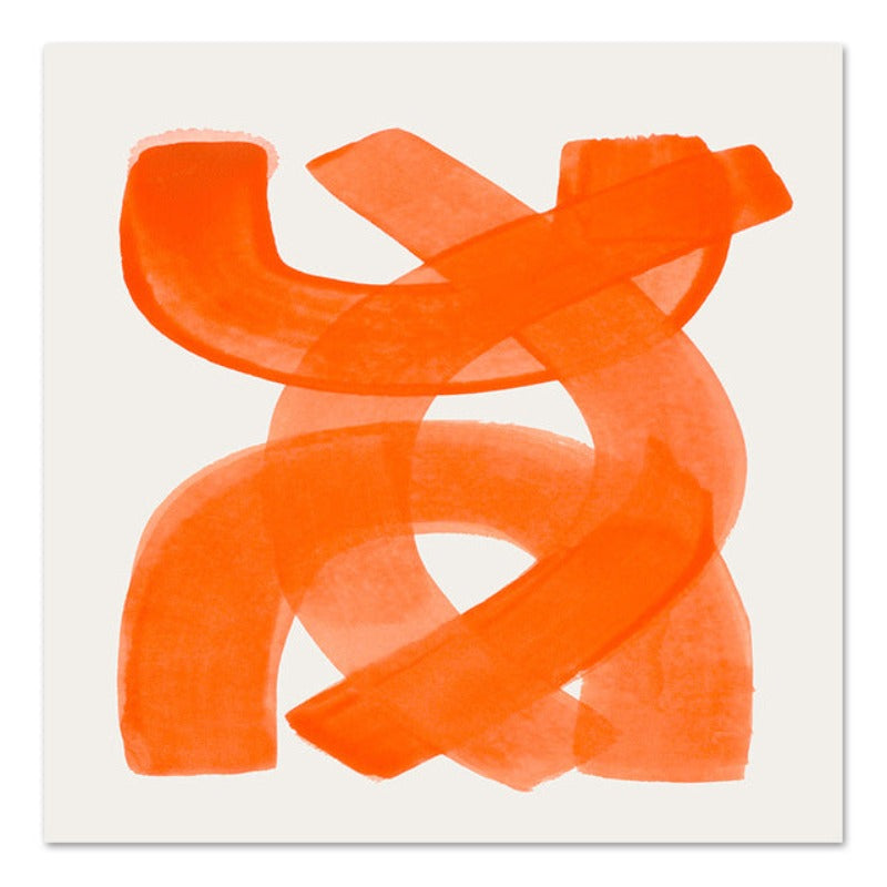 Orange Brush Strokes Duet - Canvas Wall Art Painting | Bowlift