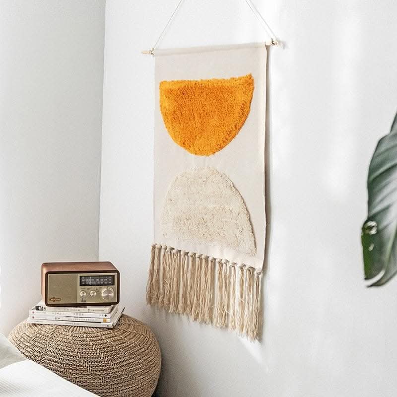 BowLift | Handwoven Cotton Wall Tapestry with Geometric Pattern