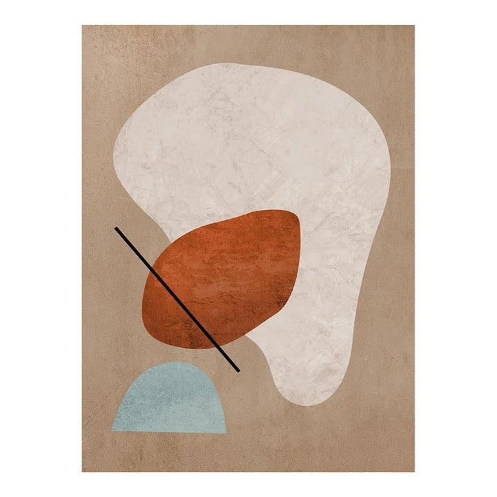 Modern Burnt Orange Abstract Geometric - Canvas Wall Art Painting | Bowlift