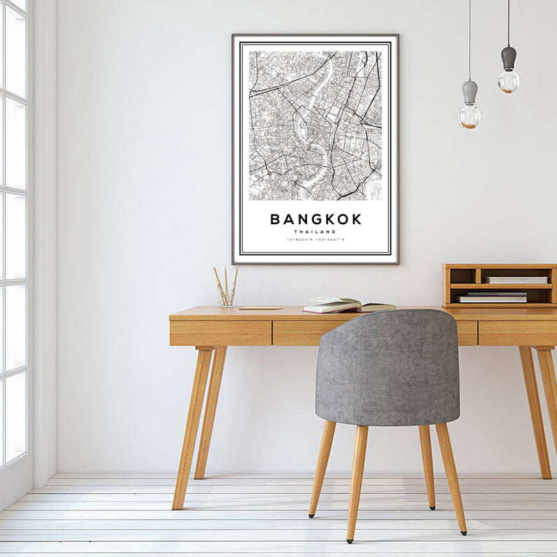 Black and White Bangkok City - Canvas Wall Art Painting | Bowlift