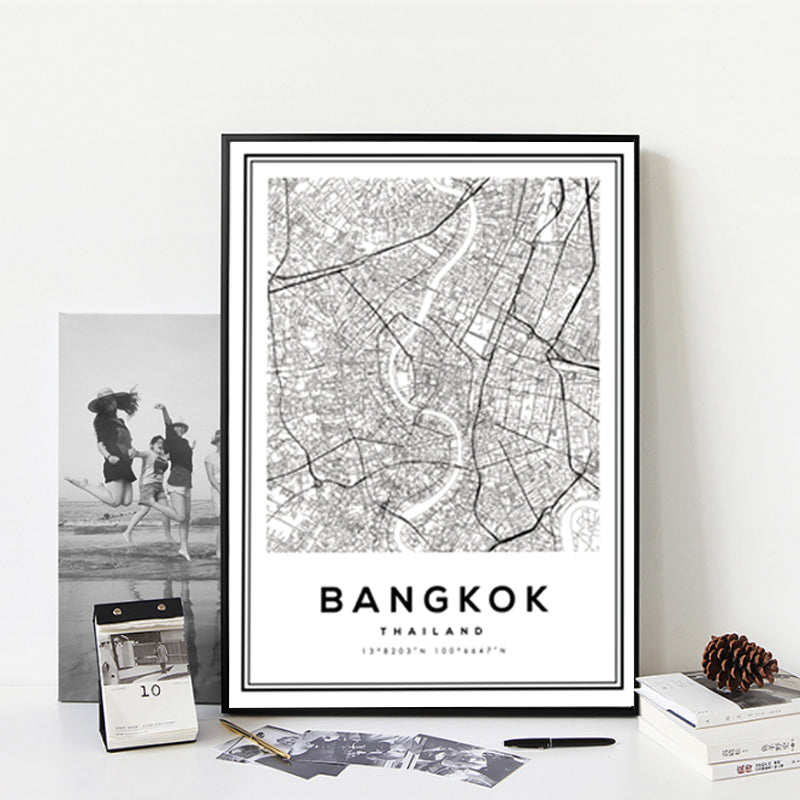 Black and White Bangkok City - Canvas Wall Art Painting | Bowlift