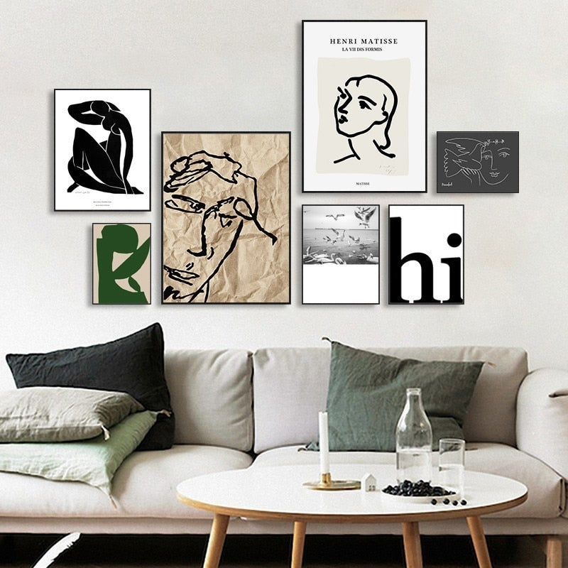 Vintage Abstract Matisse Line Figure Minimalist Europe | Bowlift