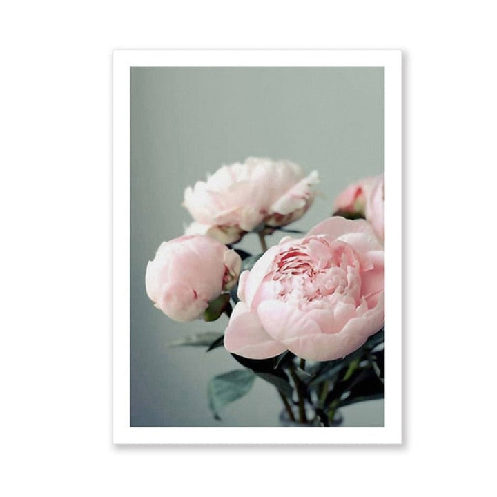 Modern Peonies Floral Canvas Painting Gallery Flower - Canvas Wall Art Painting | Bowlift