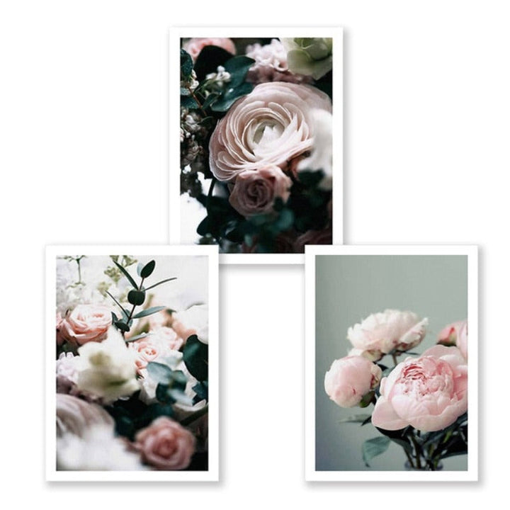 Modern Peonies Floral Canvas Painting Gallery Flower - Canvas Wall Art Painting | Bowlift