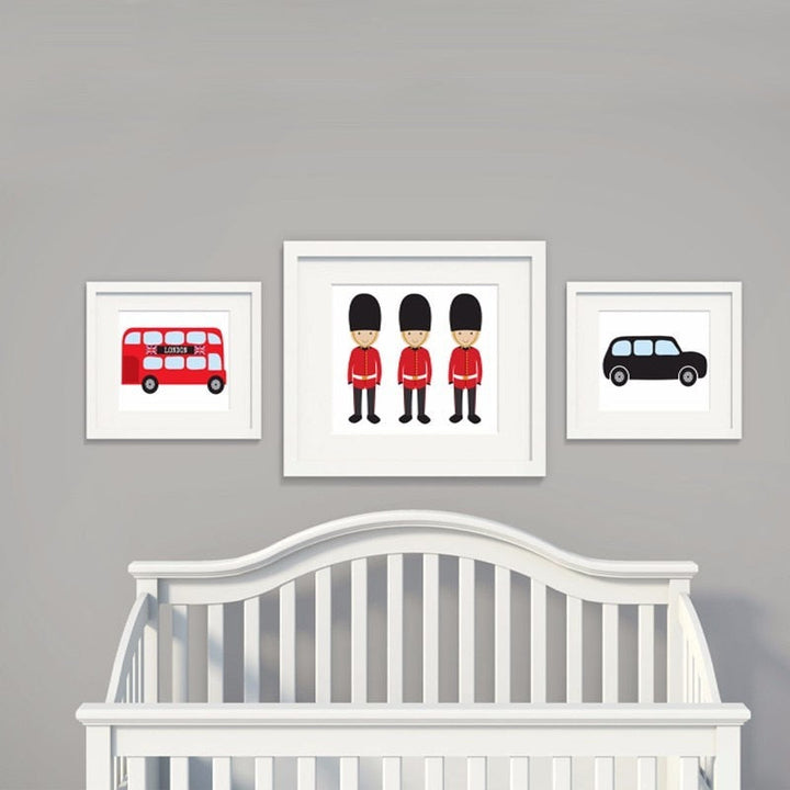 London Bus Theme Nursery Decor - Canvas Wall Art Painting | Bowlift