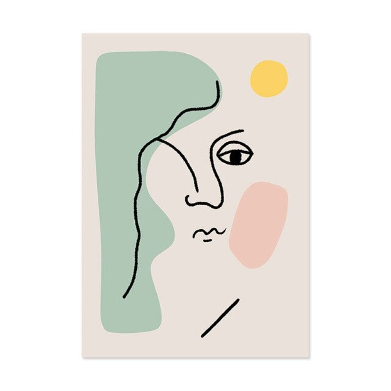 Scandinavia Abstract Figure Plants Pictures Wall Art - Canvas Wall Art Painting | Bowlift