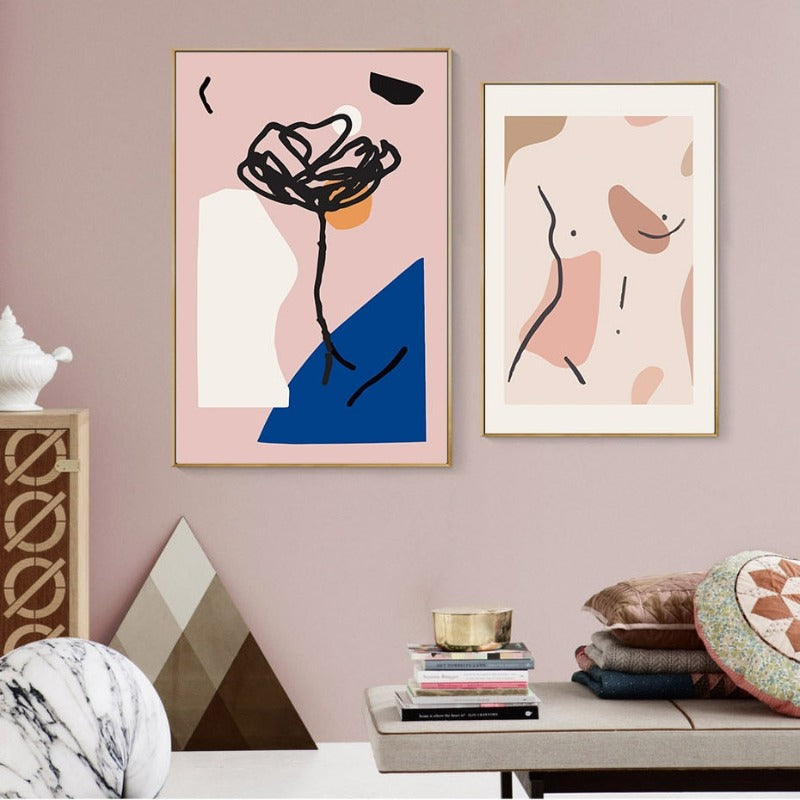 Nude Pink Space - Canvas Wall Art Painting | Bowlift