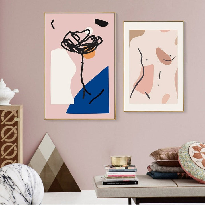 Nude Pink Space - Canvas Wall Art Painting | Bowlift
