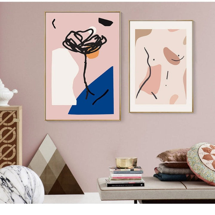 Nude Pink Space - Canvas Wall Art Painting | Bowlift