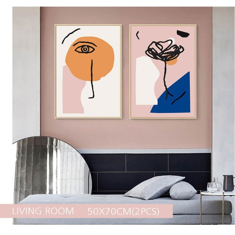Nude Pink Space - Canvas Wall Art Painting | Bowlift