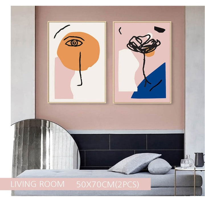 Nude Pink Space - Canvas Wall Art Painting | Bowlift