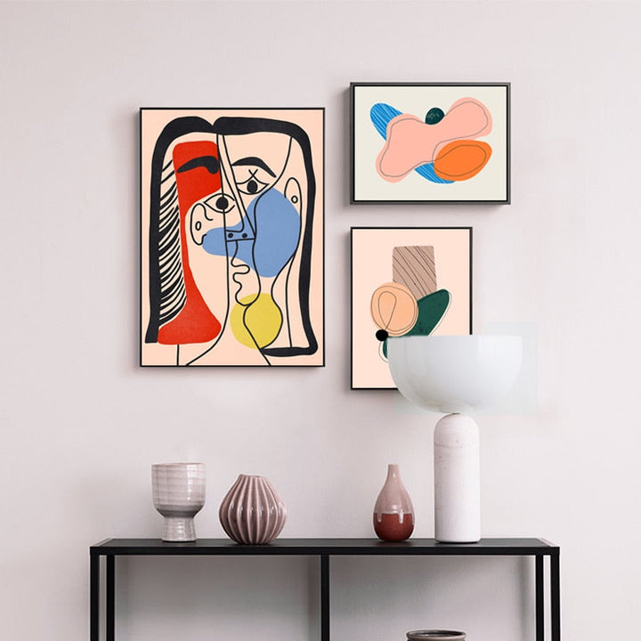 Modern Scandinavia Abstract Figure - Canvas Wall Art Painting | Bowlift