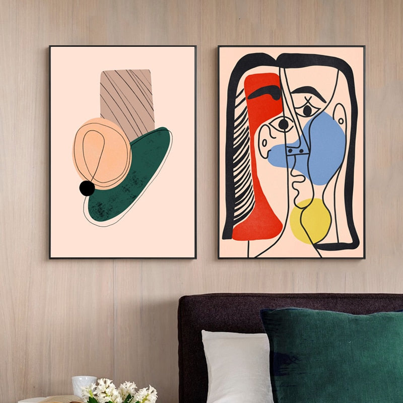 Modern Scandinavia Abstract Figure - Canvas Wall Art Painting | Bowlift