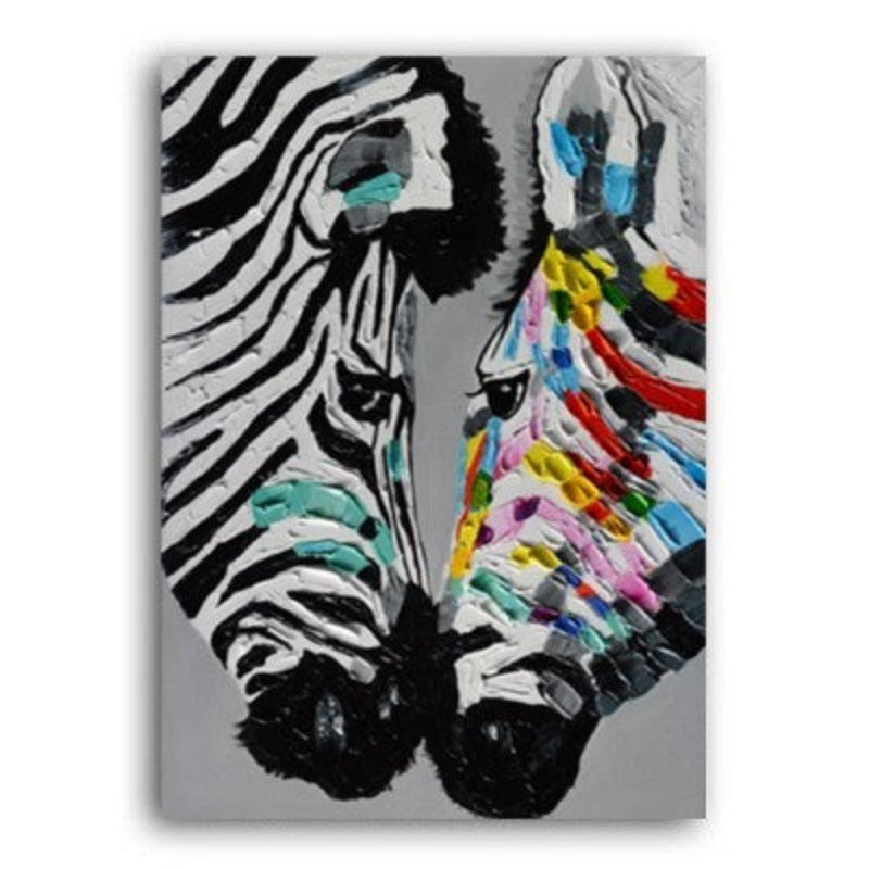Modern Colorful Zebra Animals - Canvas Wall Art Painting | Bowlift