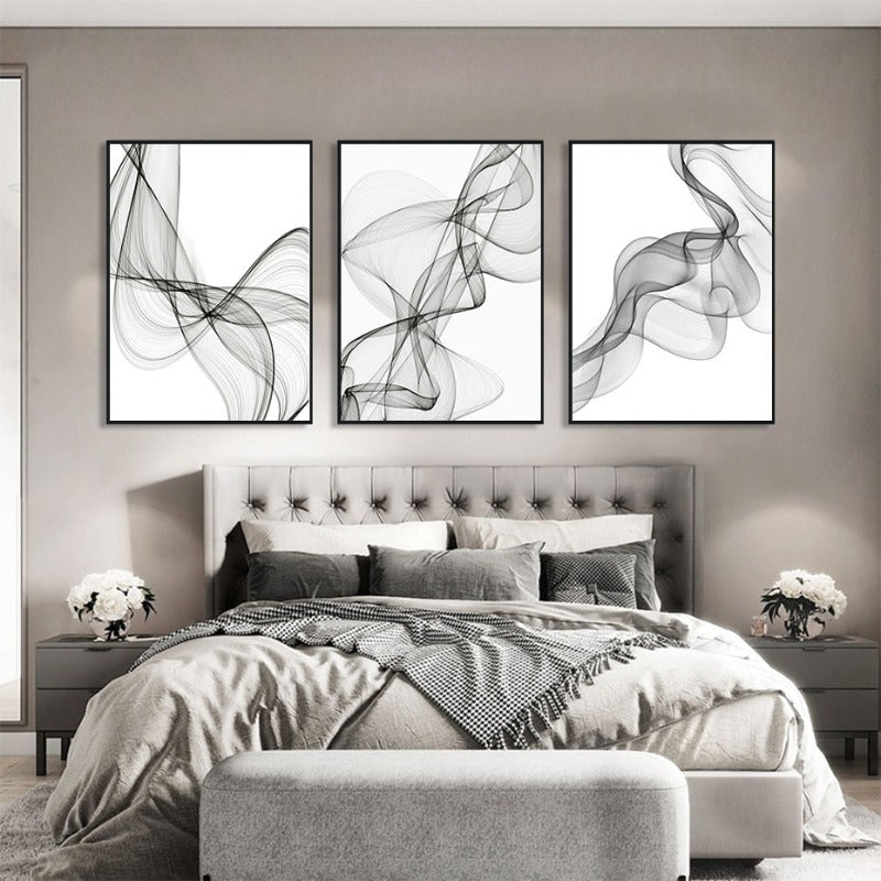 Abstract Wavy Lines Pattern - Canvas Wall Art Painting | Bowlift