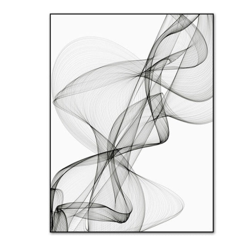 Abstract Wavy Lines Pattern - Canvas Wall Art Painting | Bowlift