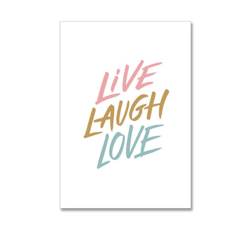 Modern Pink Fashion Love Live Laugh Rose - Canvas Wall Art Painting | Bowlift