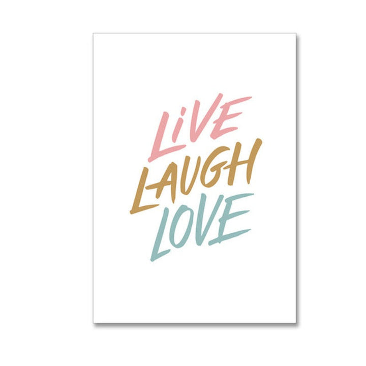 Modern Pink Fashion Love Live Laugh Rose - Canvas Wall Art Painting | Bowlift