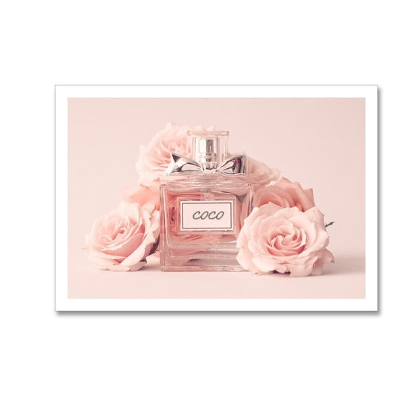 Modern Pink Fashion Love Live Laugh Rose - Canvas Wall Art Painting | Bowlift