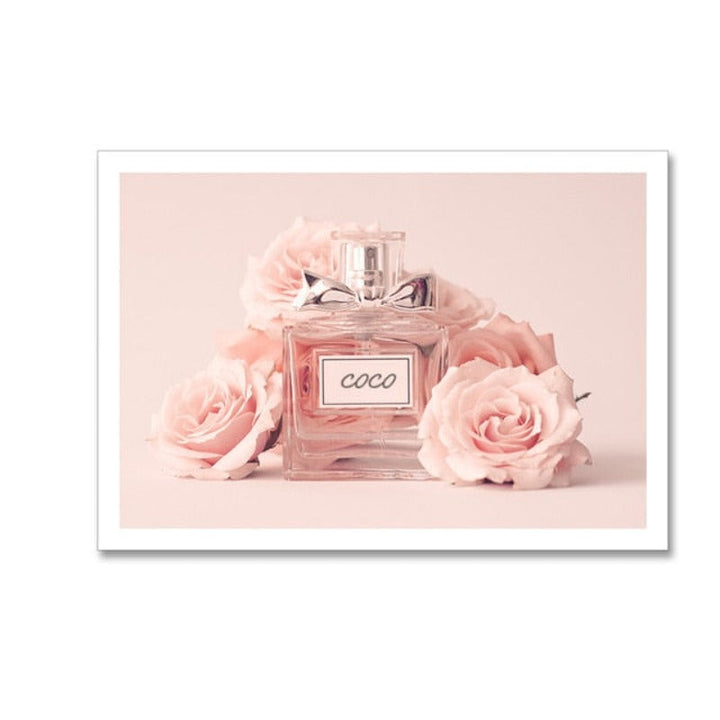 Modern Pink Fashion Love Live Laugh Rose - Canvas Wall Art Painting | Bowlift