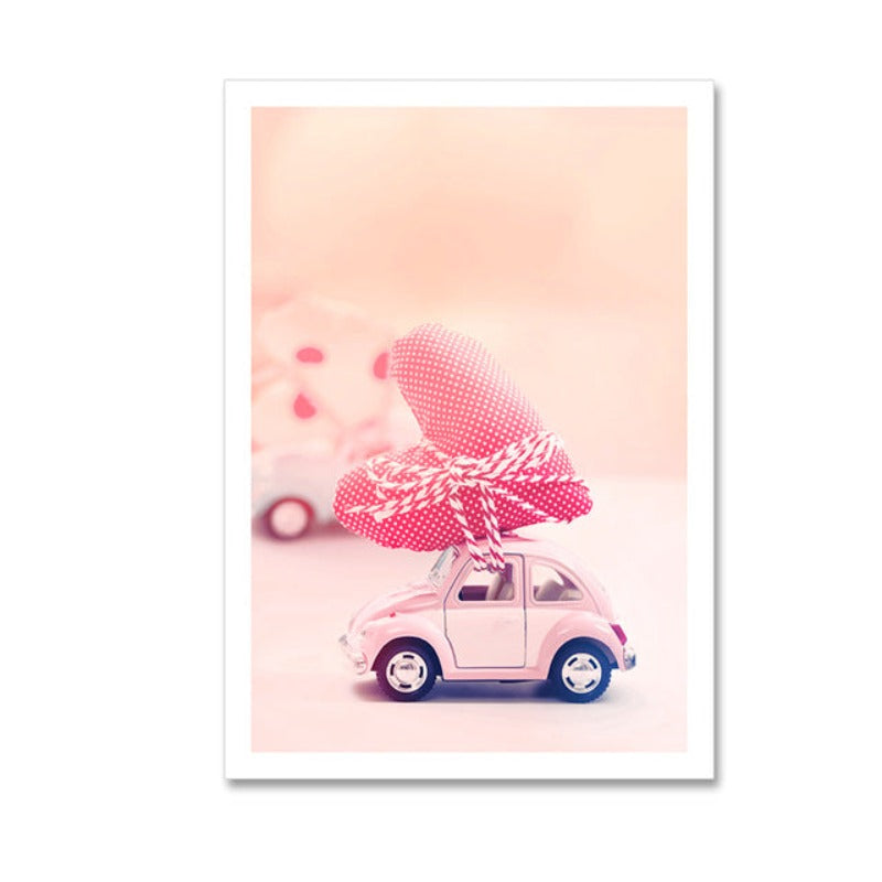 Modern Pink Fashion Love Live Laugh Rose - Canvas Wall Art Painting | Bowlift