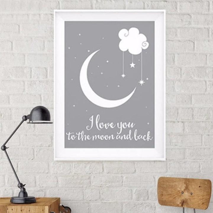 Nursery I love You To The Moon And Back Air Balloon Poster | Bowlift