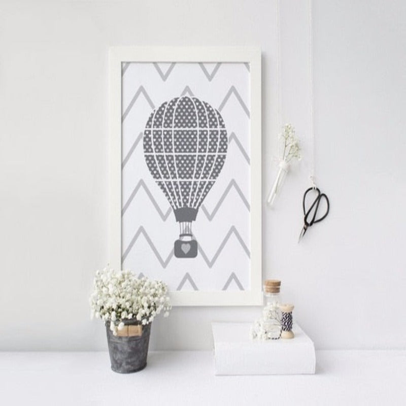 Nursery I love You To The Moon And Back Air Balloon Poster | Bowlift