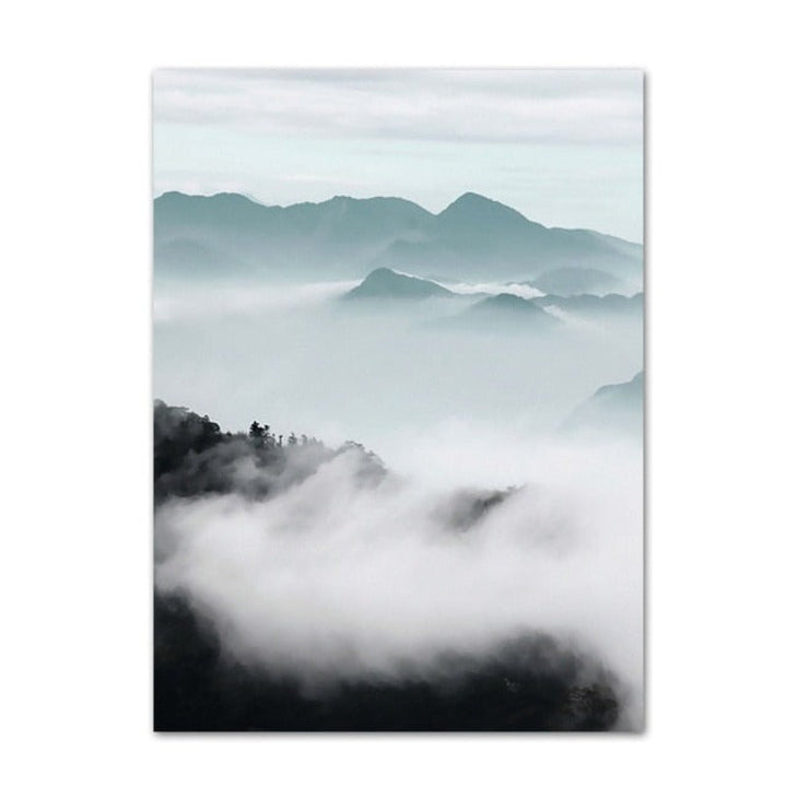 Scandinavian Landscape Geometry Abstract - Canvas Wall Art Painting | Bowlift