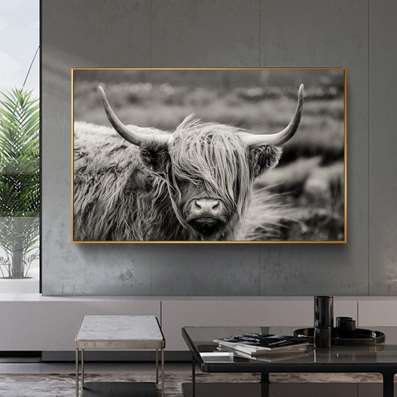 Scottish Highland Catt Cow Yak Animal Poster Wall Art - Canvas Wall Art Painting | Bowlift