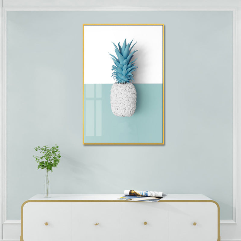 Mint Green Pineapple Plants Prints Nordic Wall Art  - Canvas Wall Art Painting | Bowlift