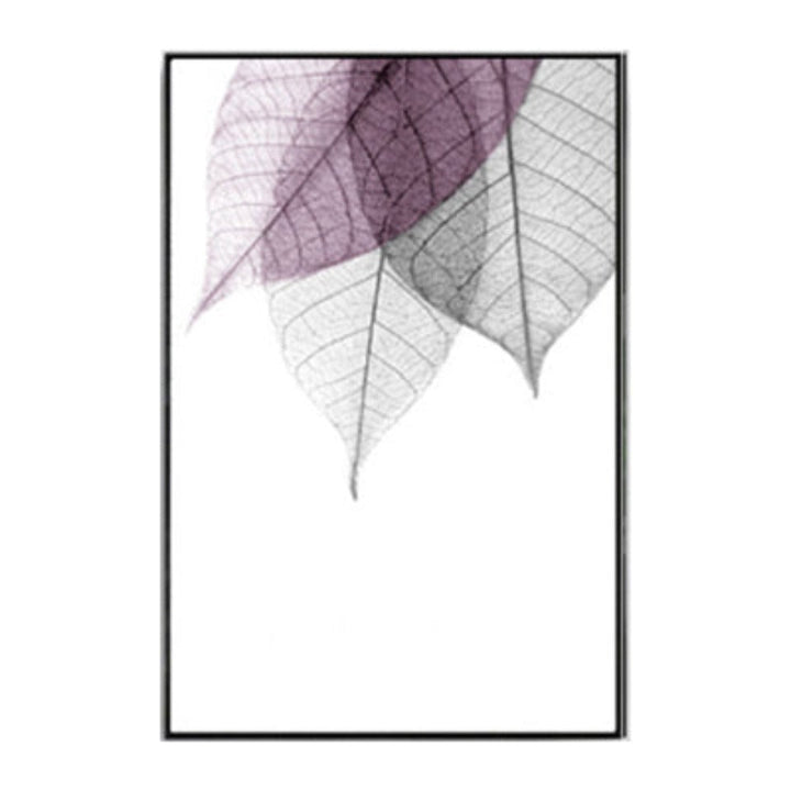 Scandinavian Abstract Transparent Leaves - Canvas Wall Art Painting | Bowlift