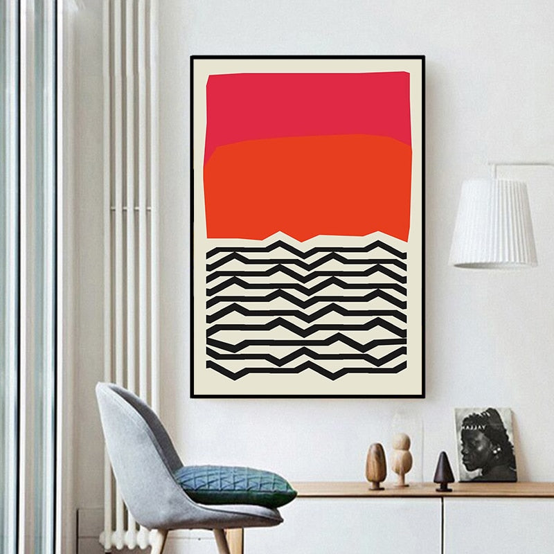 Multicolored Abstract Geometric Wall Art  - Canvas Wall Art Painting | Bowlift