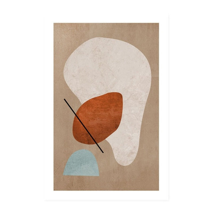 Modern Burnt Orange Abstract Geometric - Canvas Wall Art Painting | Bowlift