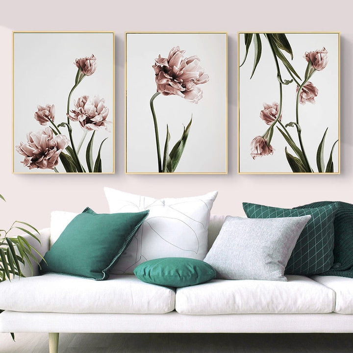 Modern Tulip Flower Prints Wall Art - Canvas Wall Art Painting | Bowlift