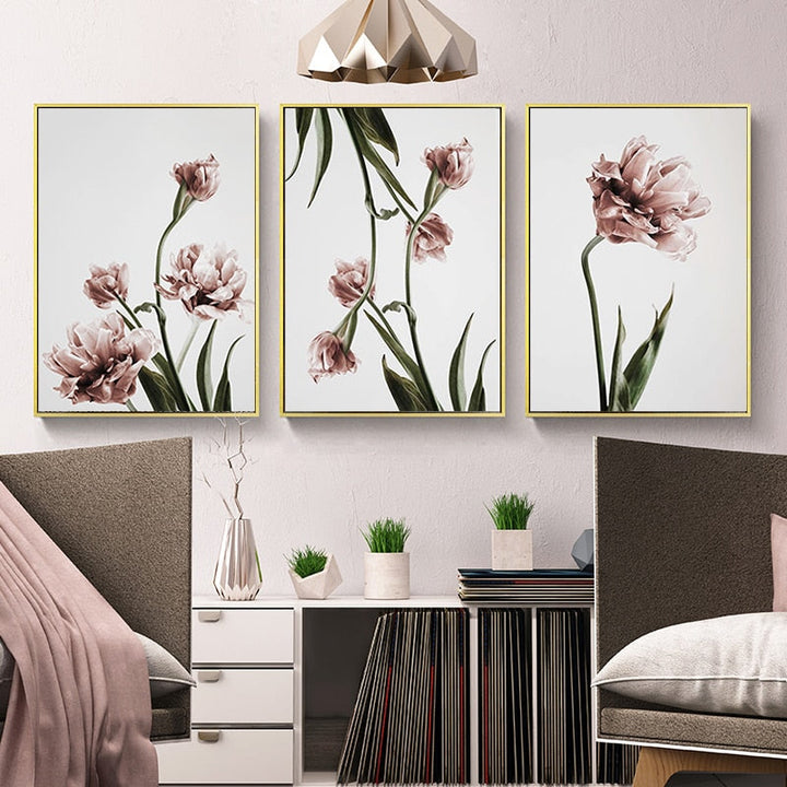 Modern Tulip Flower Prints Wall Art - Canvas Wall Art Painting | Bowlift