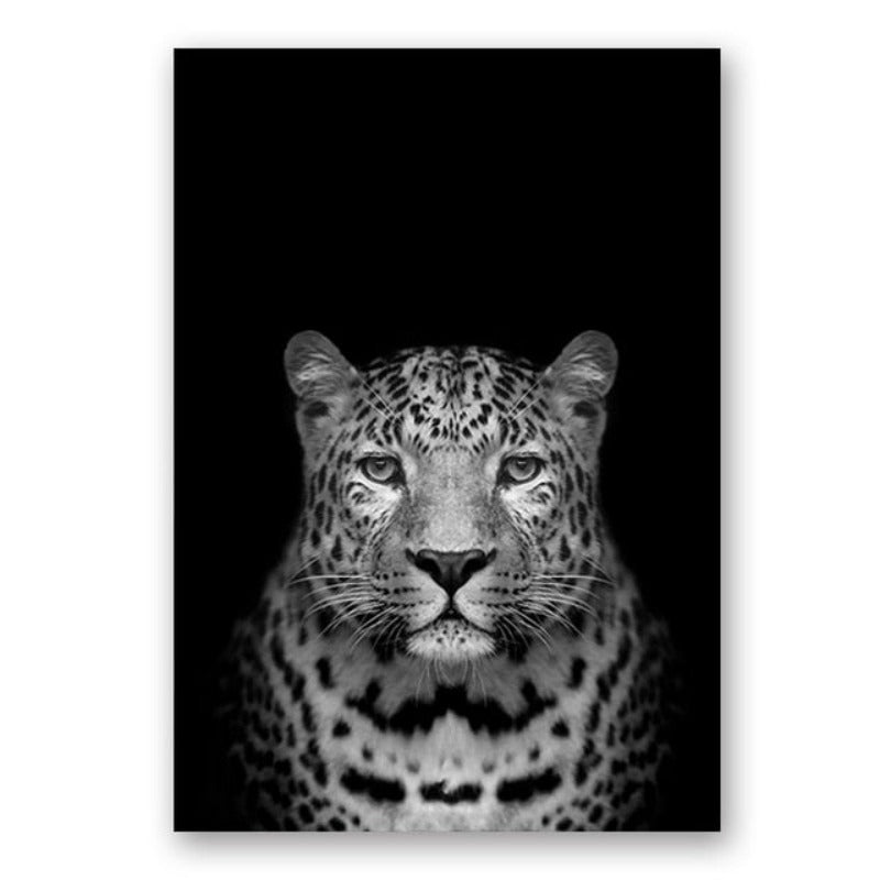 Nature Wildlife Africa Wild Animals Black White  - Canvas Wall Art Painting | Bowlift