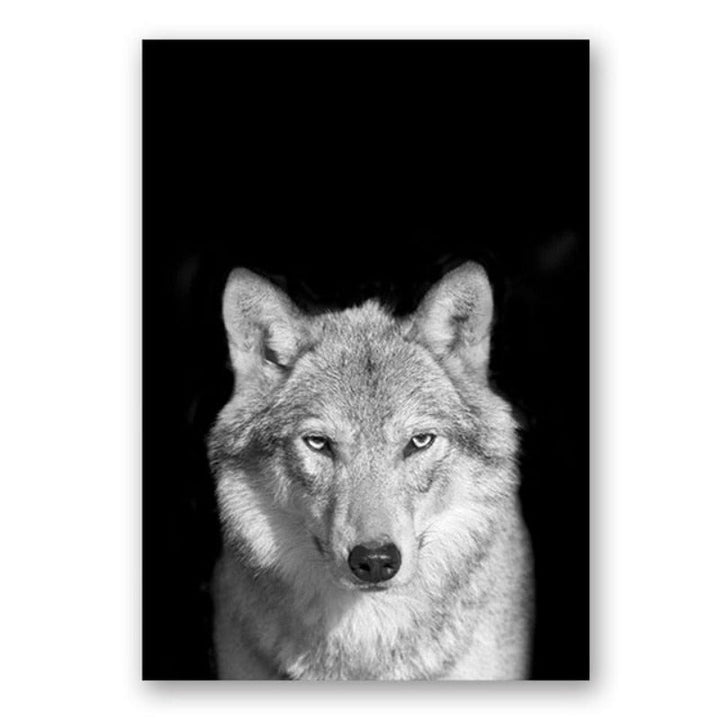 Nature Wildlife Africa Wild Animals Black White  - Canvas Wall Art Painting | Bowlift