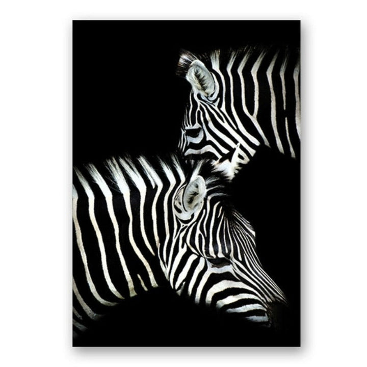 Nature Wildlife Africa Wild Animals Black White  - Canvas Wall Art Painting | Bowlift