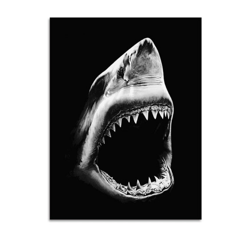 Nature Wildlife Africa Wild Animals Black White  - Canvas Wall Art Painting | Bowlift