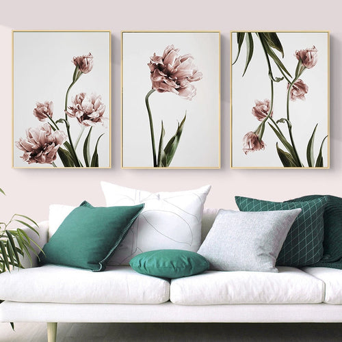 Modern Tulip Flower Prints Wall Art - Canvas Wall Art Painting | Bowlift