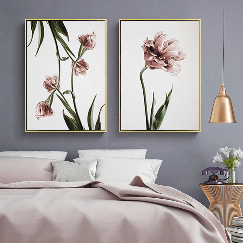 Modern Tulip Flower Prints Wall Art - Canvas Wall Art Painting | Bowlift