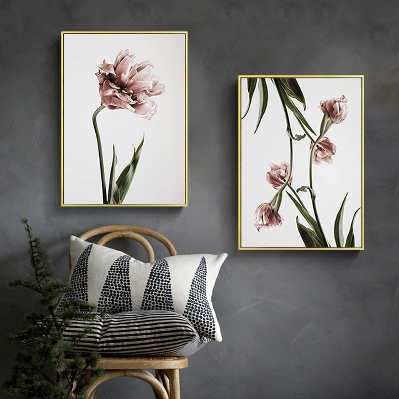 Modern Tulip Flower Prints Wall Art - Canvas Wall Art Painting | Bowlift