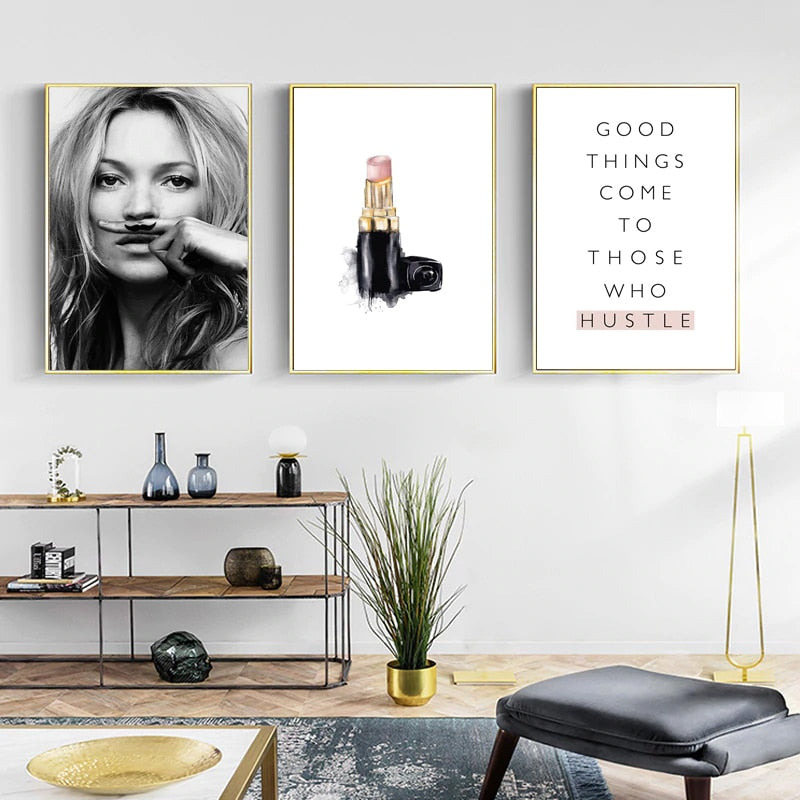 She Hustles - Canvas Wall Art Painting | Bowlift