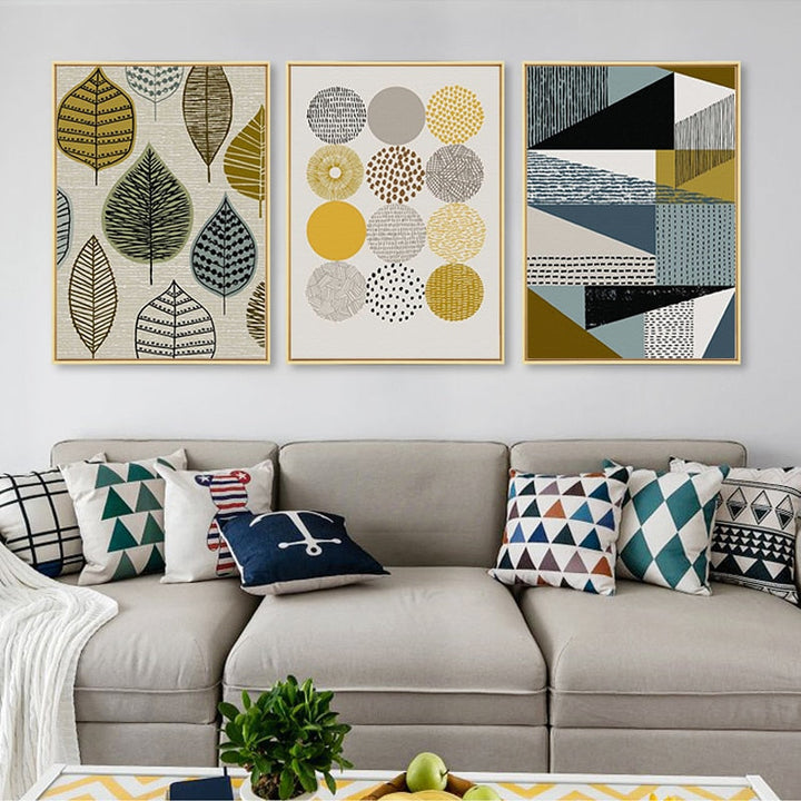 Scandinavian Leaves - Canvas Wall Art Painting | Bowlift