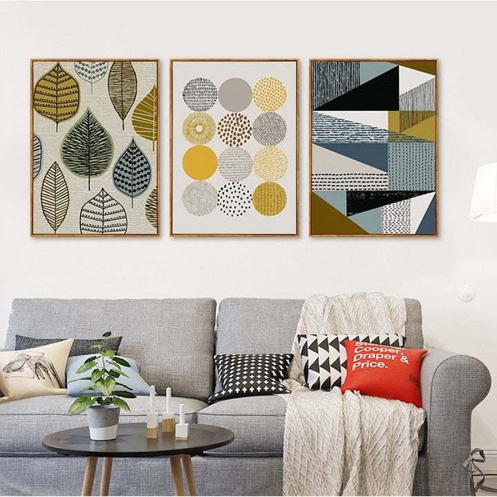 Scandinavian Leaves - Canvas Wall Art Painting | Bowlift