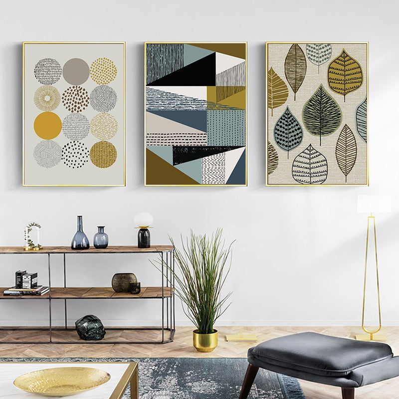 Scandinavian Leaves - Canvas Wall Art Painting | Bowlift
