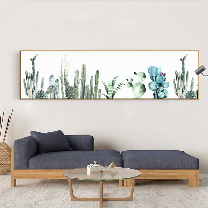Nordic Cactus Flower Poster Plant - Canvas Wall Art Painting | Bowlift